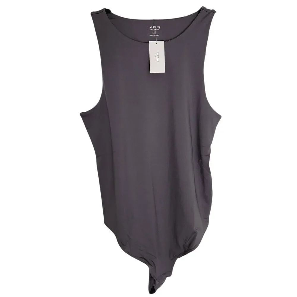 Alfani Intimates Womens Gray Sleeveless Thong Bodysuit Size XL